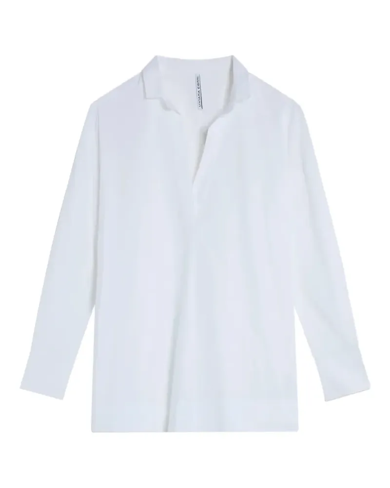 Liviana Conti v-neck long-sleeve blouse - Weiß Weiß