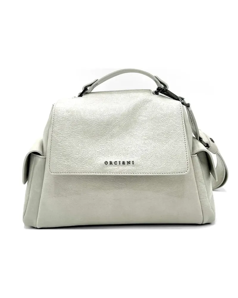 Orciani crinkled-finish flap-top tote bag - Grau Grau
