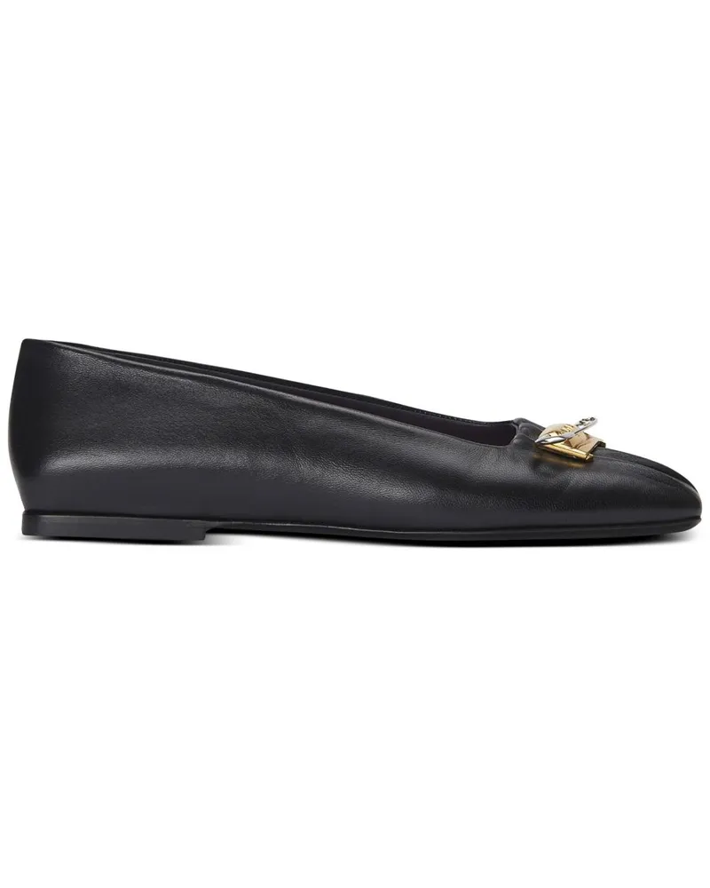 Balmain Ballerinas mit Sicherheitsnadel - Schwarz Schwarz