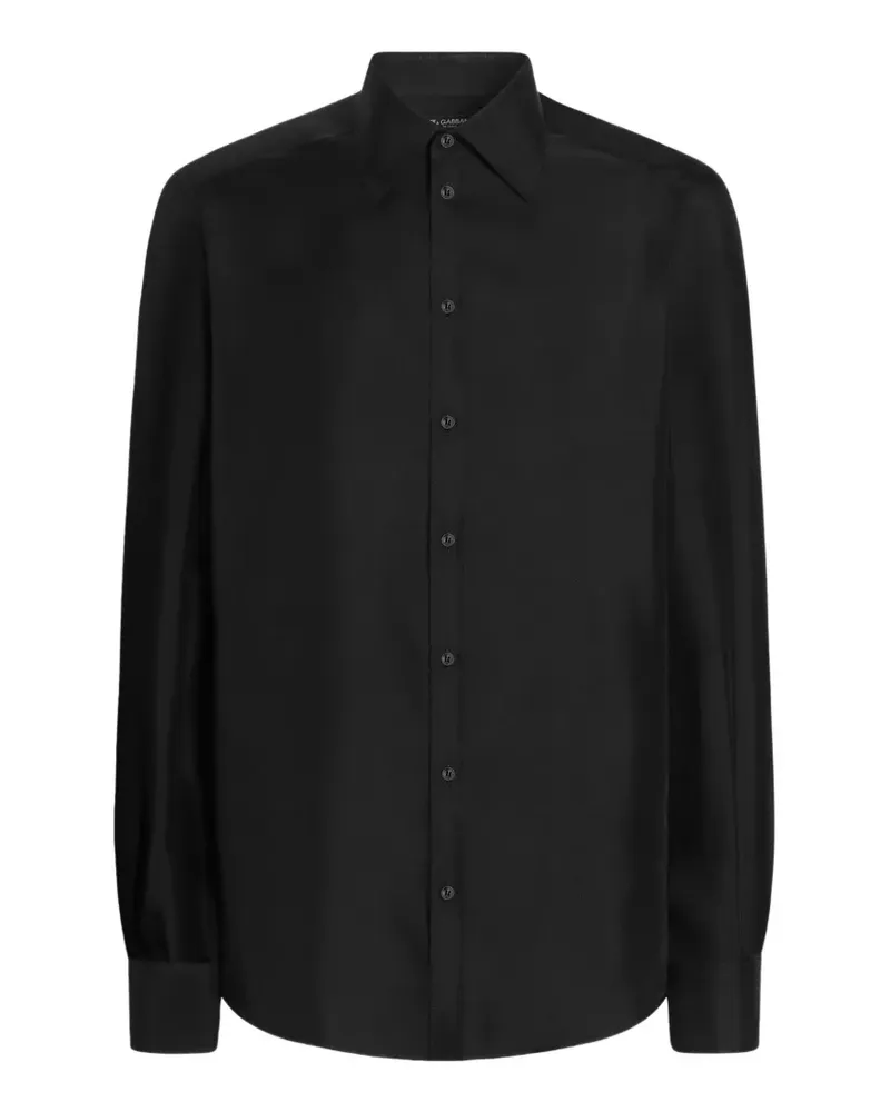 Dolce & Gabbana Martini-Hemd aus Seidentwill - Schwarz Schwarz