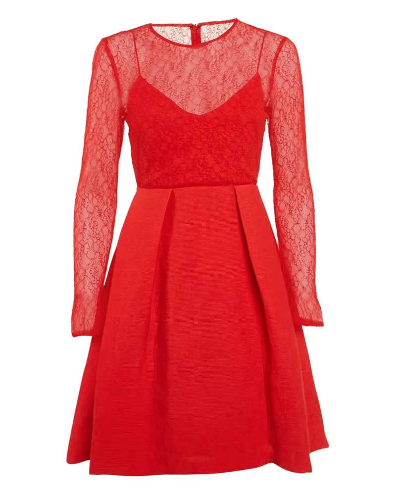 Sandro Faltenkleid mit Blumenspitze - Rot Rot