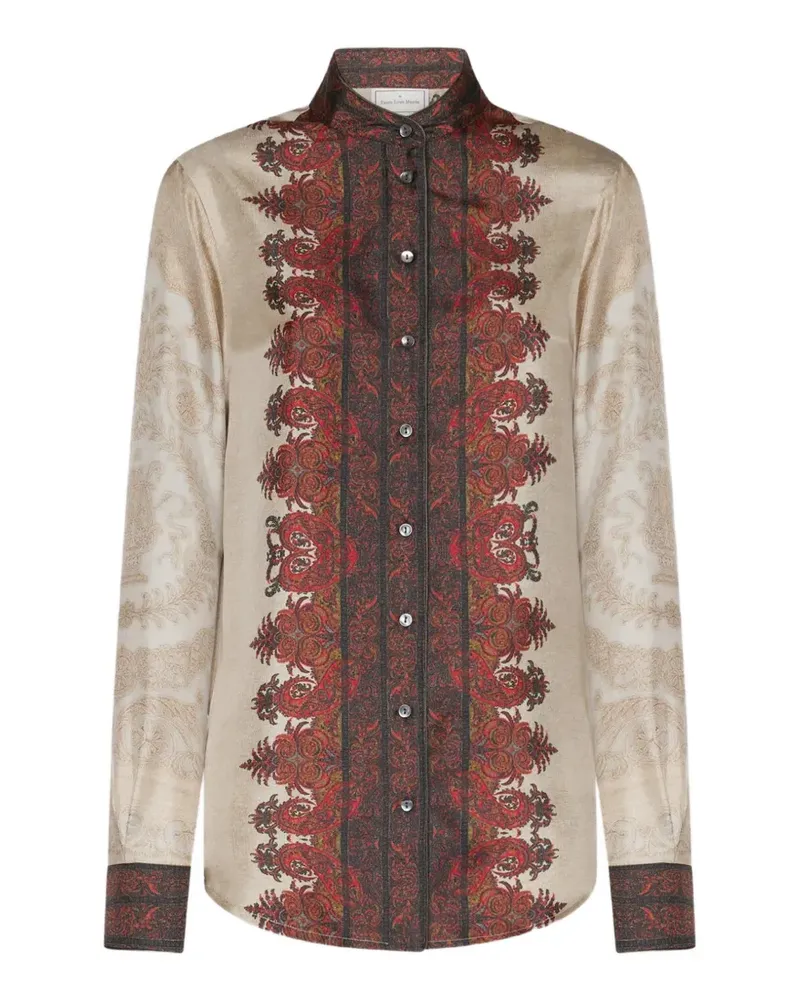 Pierre-Louis Mascia Seidenhemd mit Paisley-Print - Nude Nude
