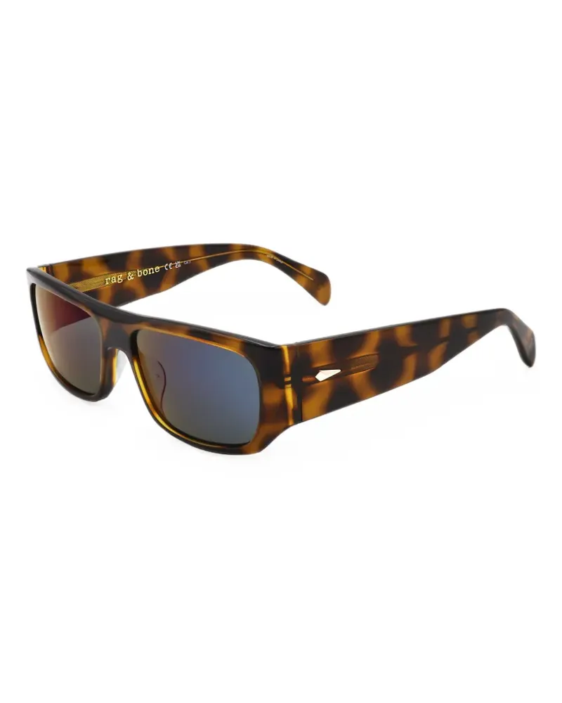 Rag & Bone Eckige Sonnenbrille in Schildpattoptik - Braun Braun