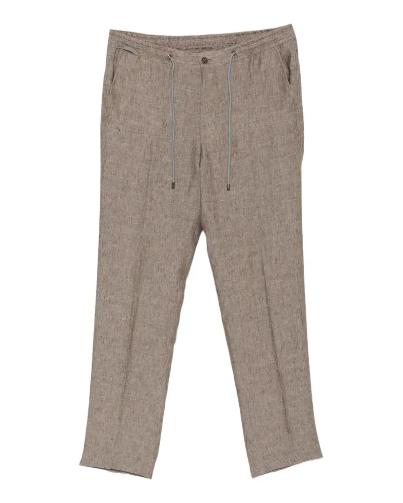 Corneliani drawstring-waistband straight-leg trousers - Nude Nude