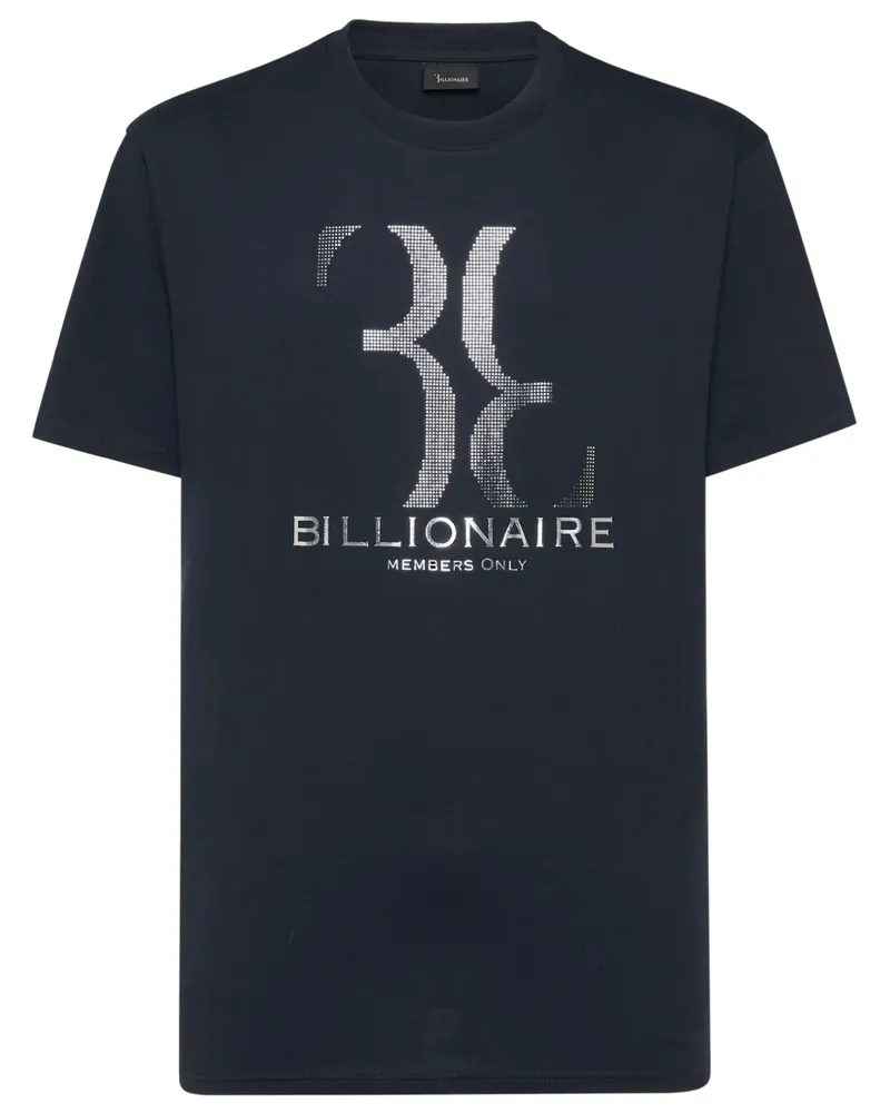 Billionaire T-Shirt mit Logo-Print - Blau Blau