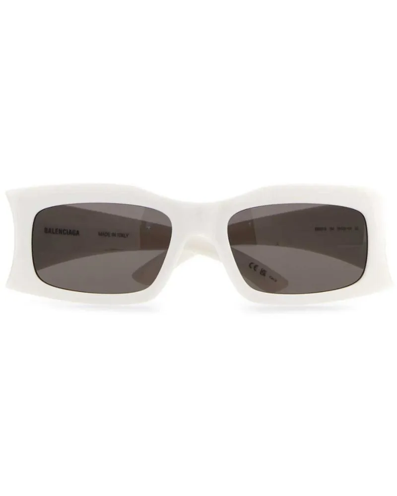 Balenciaga Sonnenbrille mit eckigem Gestell - Weiß Weiß