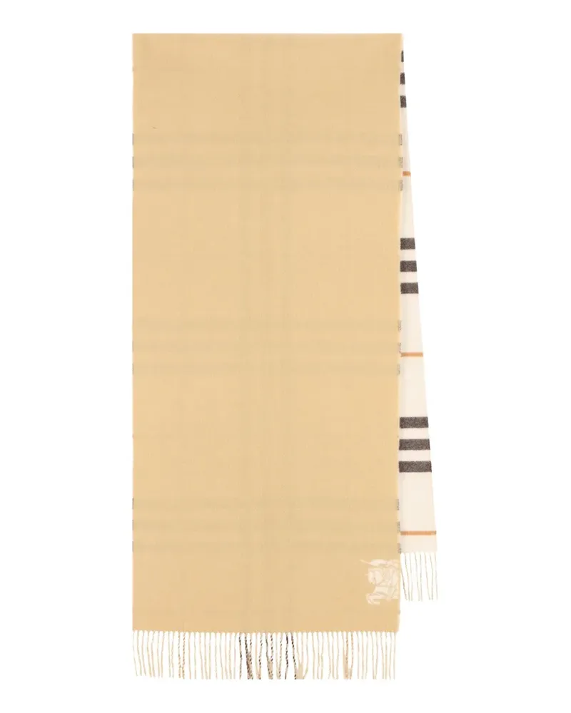 Burberry check-pattern fringed scarf - Nude Nude