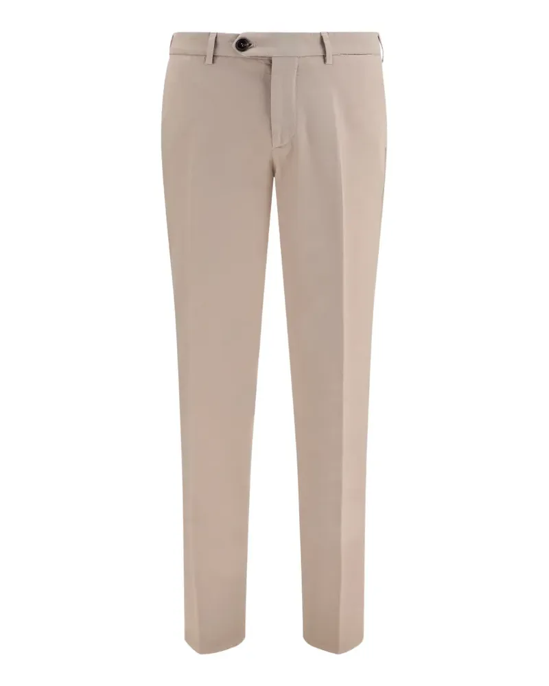 Brunello Cucinelli garment-dyed cotton trousers - Nude Nude