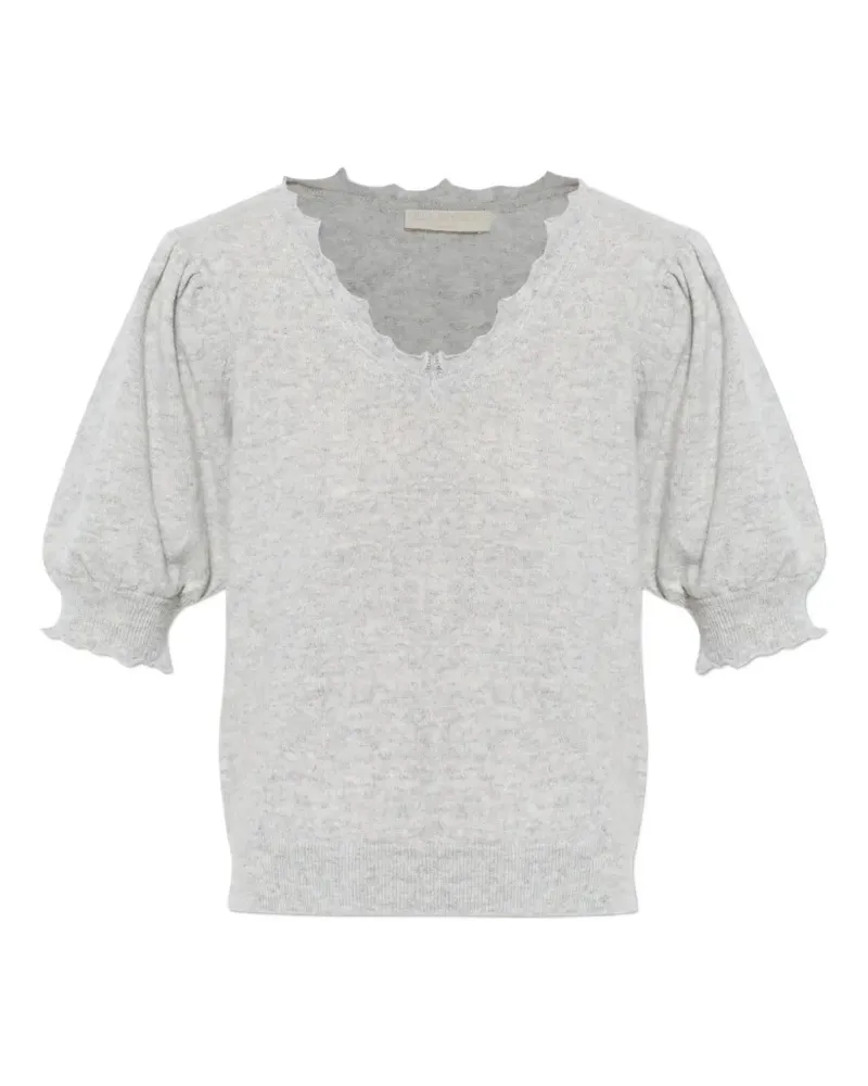 Ulla Johnson Polline ruffled-sleeve T-shirt - Grau Grau