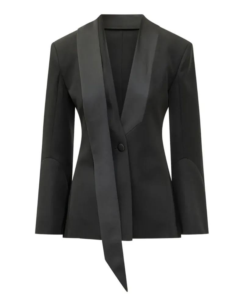 ATTICO asymmetric-scarf lapel blazer - Schwarz Schwarz