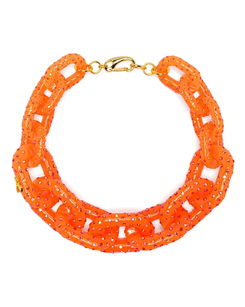 Patrizia Pepe Halskette mit Strass - Orange Orange