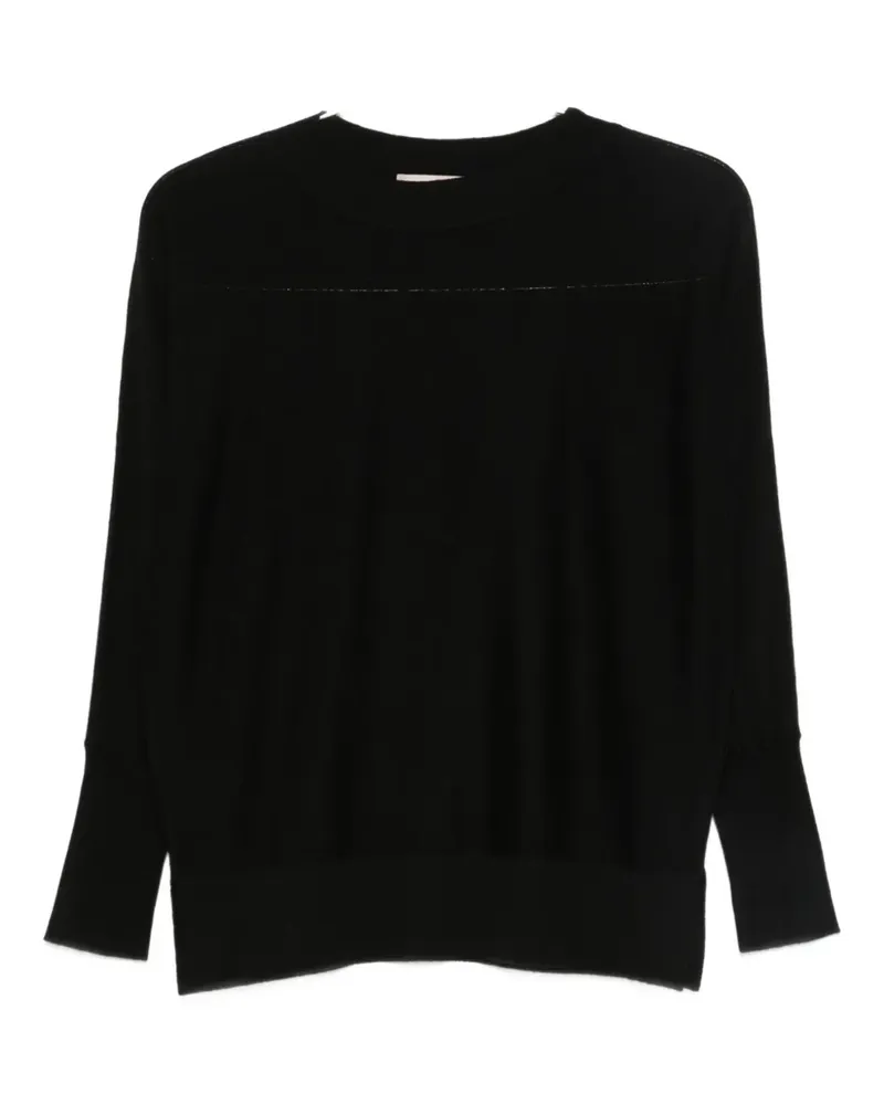 Purotatto Pullover mit Rundhalsausschnitt - Schwarz Schwarz