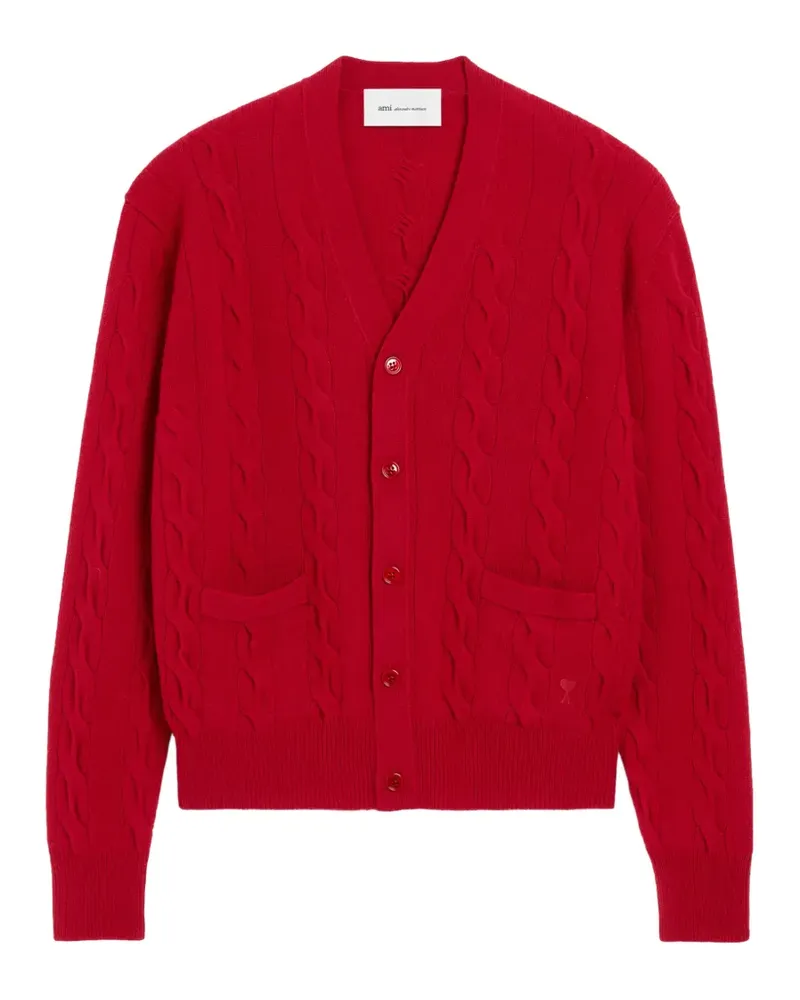 AMI Paris cable wool cardigan - Rot Rot