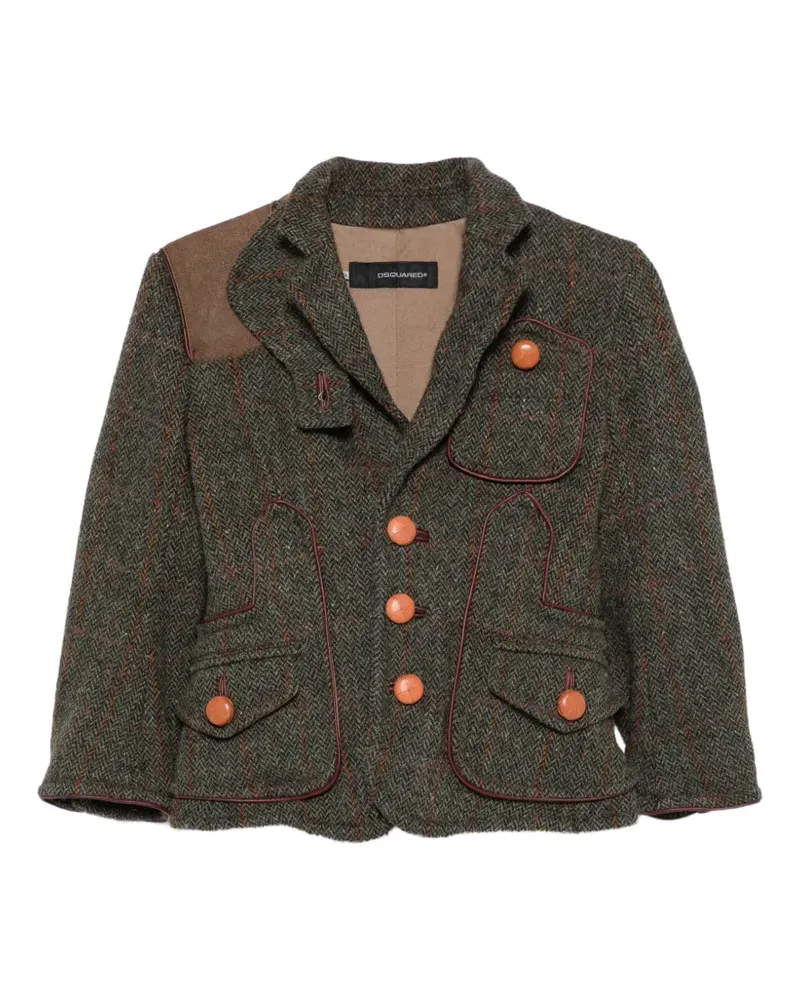 Dsquared2 2000s Tweed-Jacke mit Muster - Grün Grün