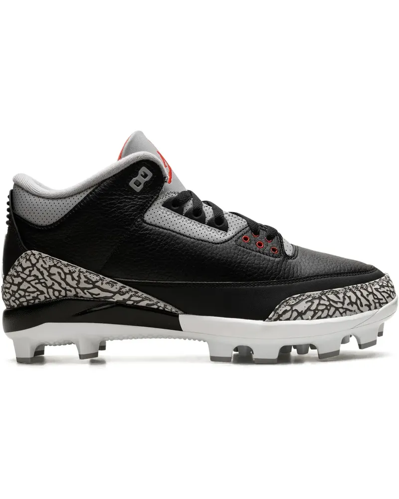 Jordan Air  3 Retro "Black/Fire Red/Cement Grey/White" Fußballschuhe - Schwarz Schwarz
