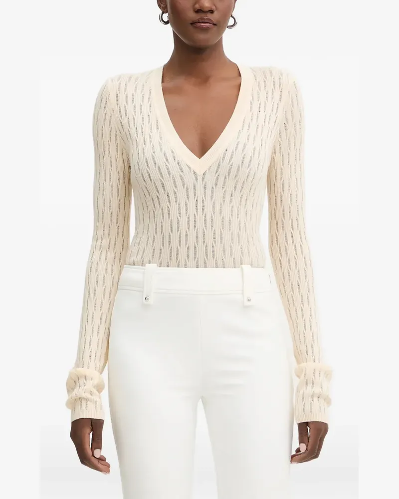 Patrizia Pepe Pullover mit V-Ausschnitt - Nude Nude