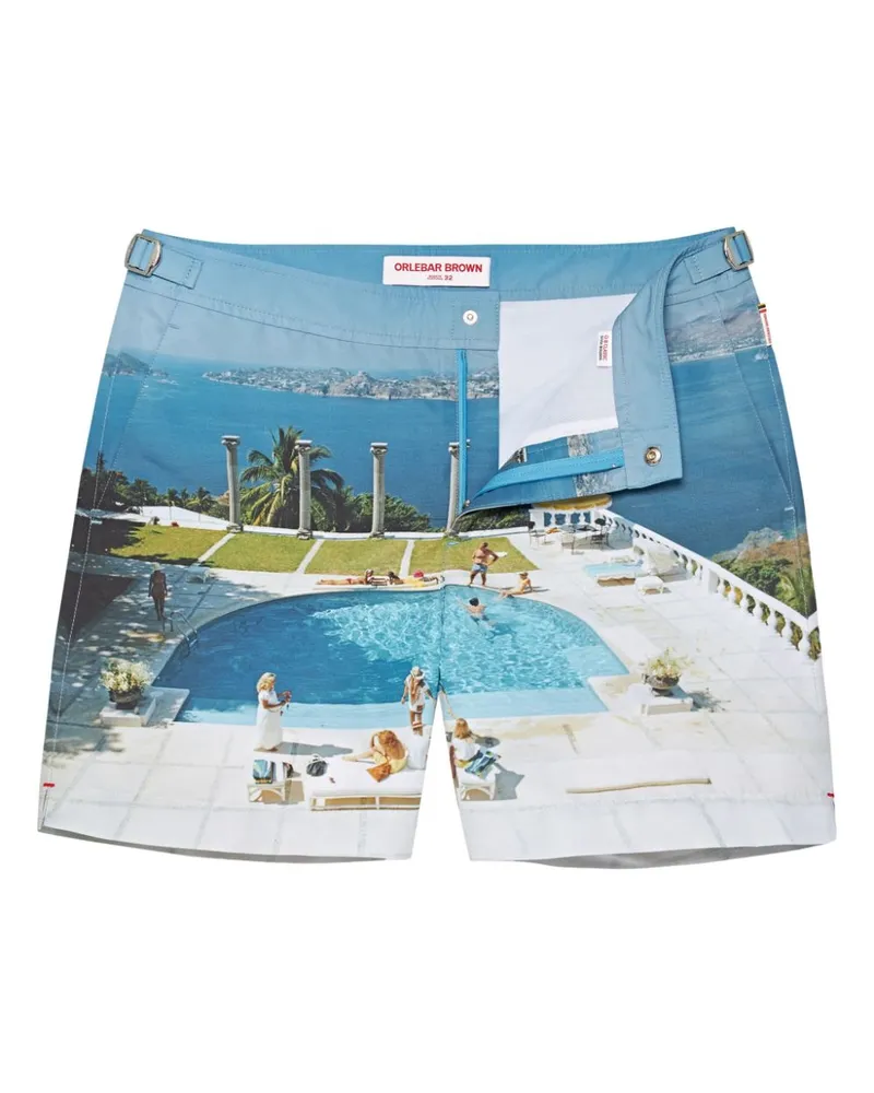 Orlebar Brown Badeshorts mit Bulldog-Foto-Print - Blau Blau
