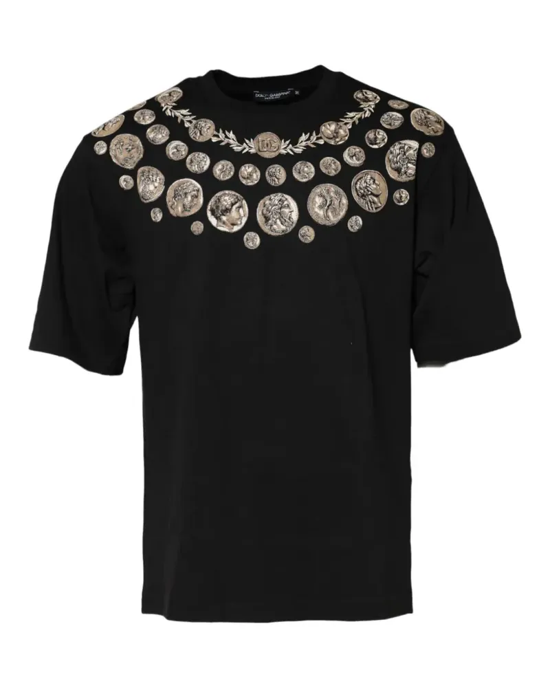 Dolce & Gabbana coin-print cotton T-shirt - Schwarz Schwarz