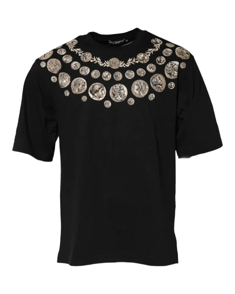 Dolce & Gabbana coin-print cotton T-shirt - Schwarz Schwarz