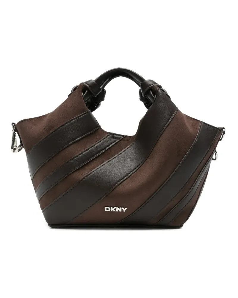 DKNY Kleiner Paula Tote Bag mit Lederbesatz - Braun Braun