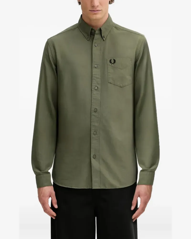 Fred Perry logo-embroidered shirt - Grün Grün