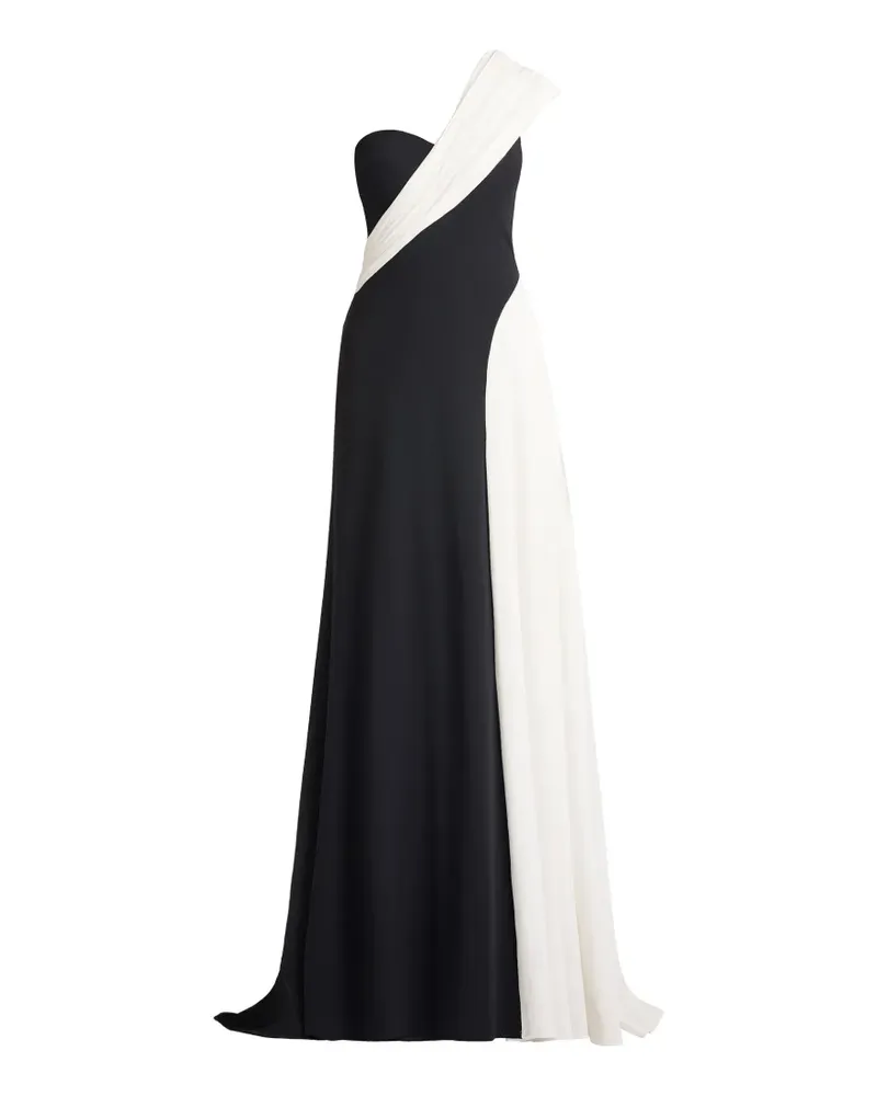 Tadashi Shoji Belman one-shoulder draped gown dress - Schwarz Schwarz