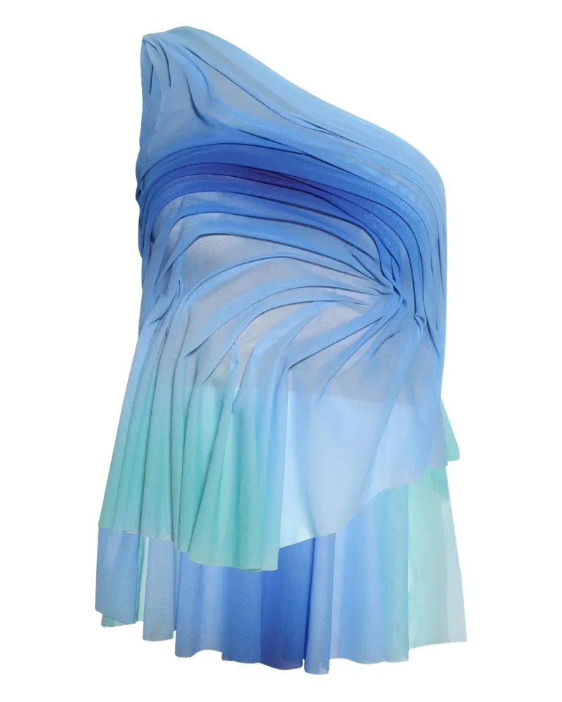 DI PETSA Wetlook One-Shoulder-Top mit Farbverlauf - Blau Blau