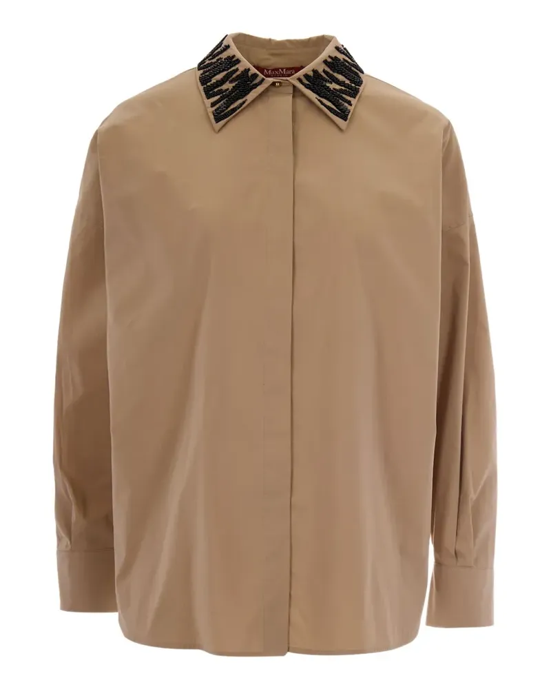 Max Mara detailed-collar cotton shirt - Nude Nude