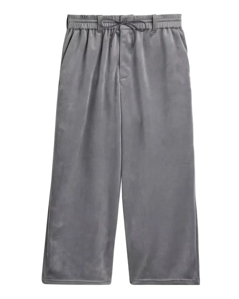Y-3 Hose in Samtoptik mit Kordelzug - Grau Grau