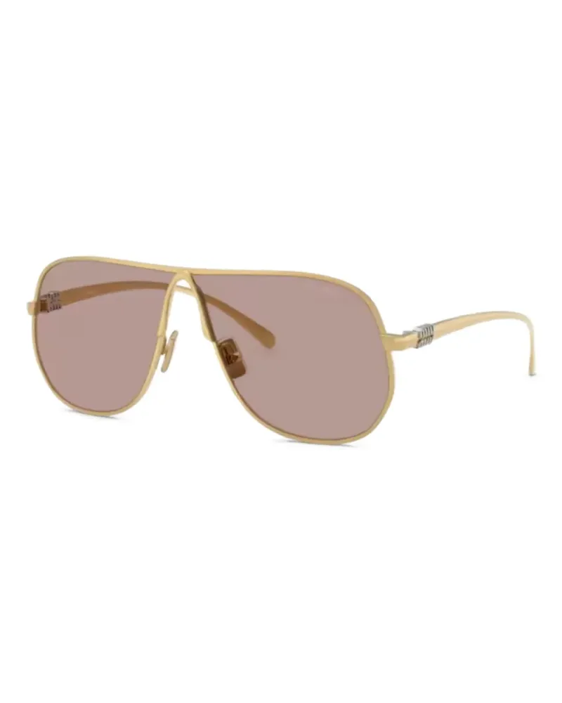 Miu Miu Sonnenbrille mit geometrischem Gestell - Gold Gold