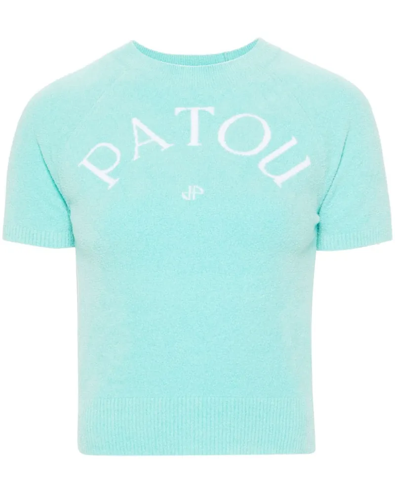 Patou Strickoberteil aus Logo-Jacquard Blau