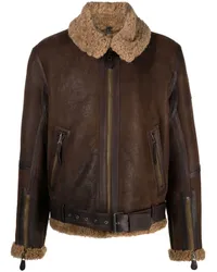 Belstaff Wilder Bikerjacke mit Reißverschluss Braun