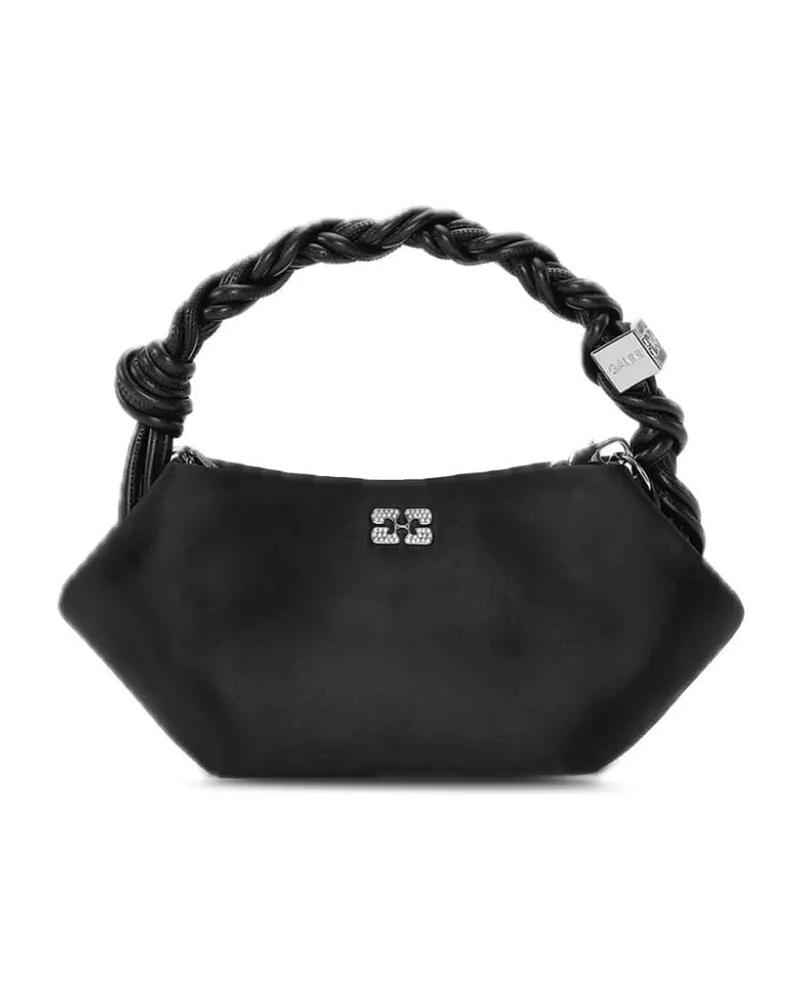 Ganni Bou Mini-Tasche aus Satin - Schwarz Schwarz