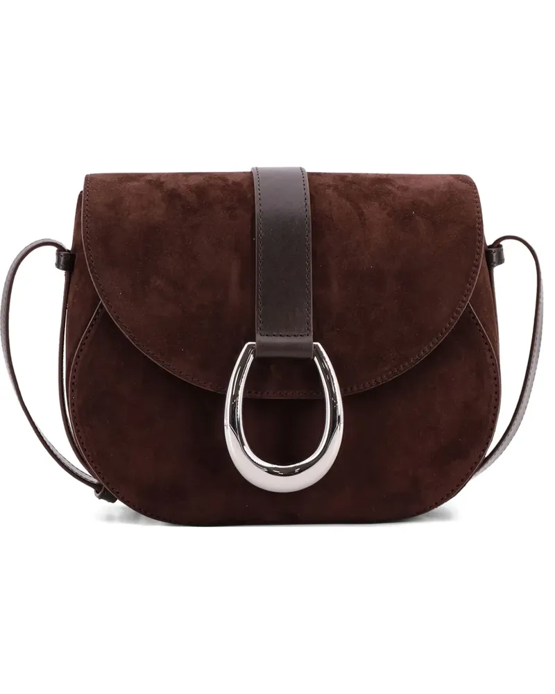 STAUD Bella Saddle flap closure crossbody bag - Braun Braun