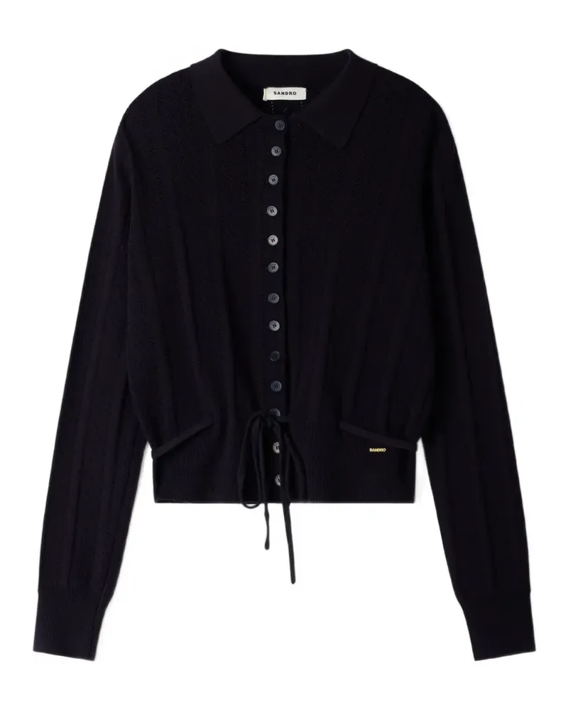 Sandro Cardigan aus Pointelle-Strick - Blau Blau