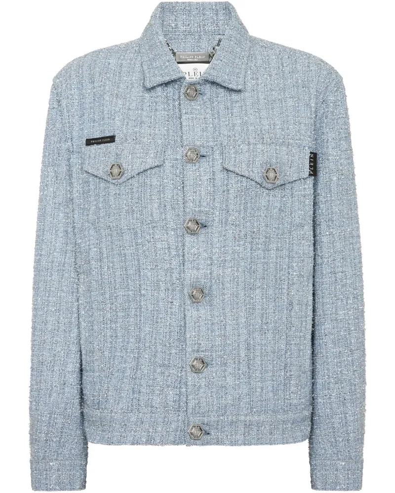 Philipp Plein Kurze Tweed-Jacke - Blau Blau