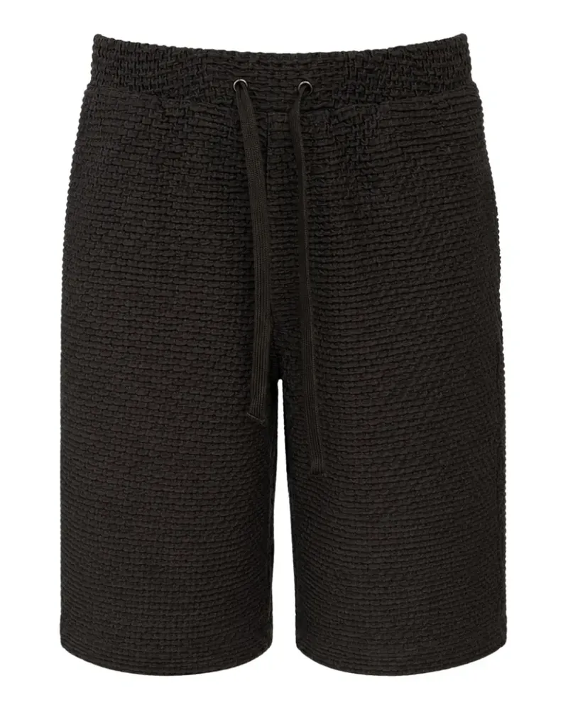 Emporio Armani embossed drawstring shorts - Braun Braun
