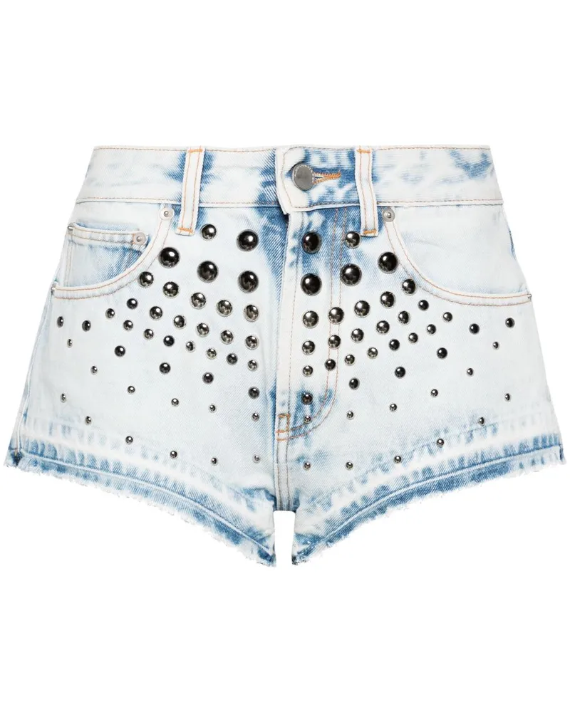 Alessandra Rich Shorts mit Nieten Blau