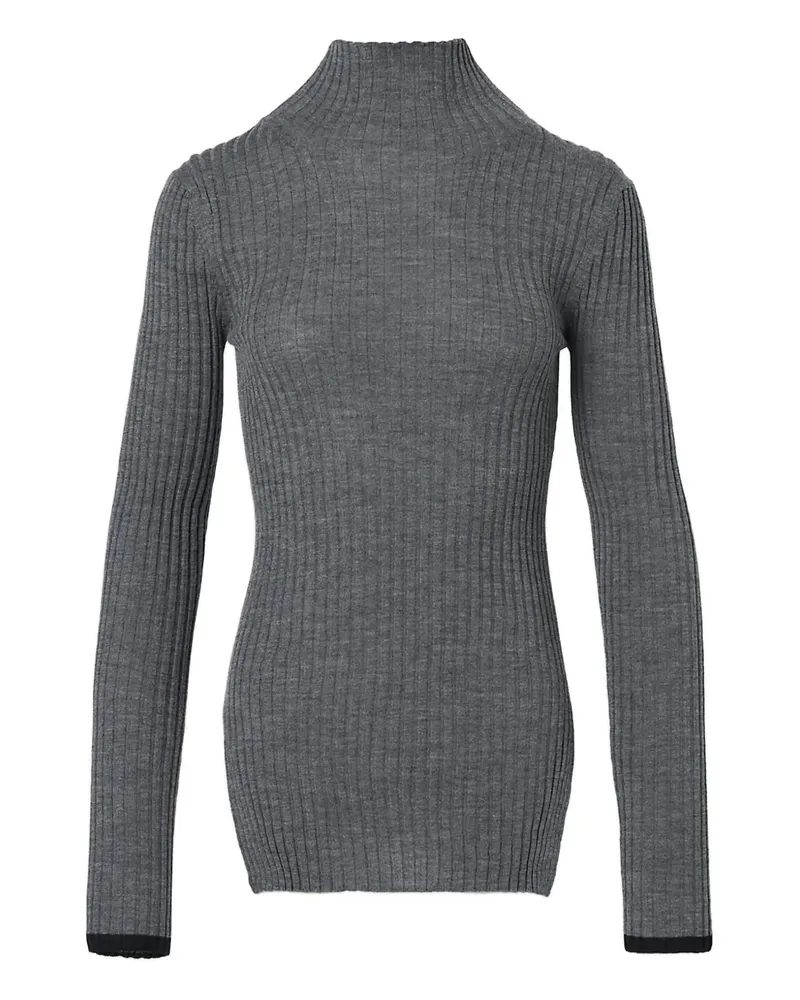 PLAN C ribbed-knit turtleneck sweater - Grau Grau