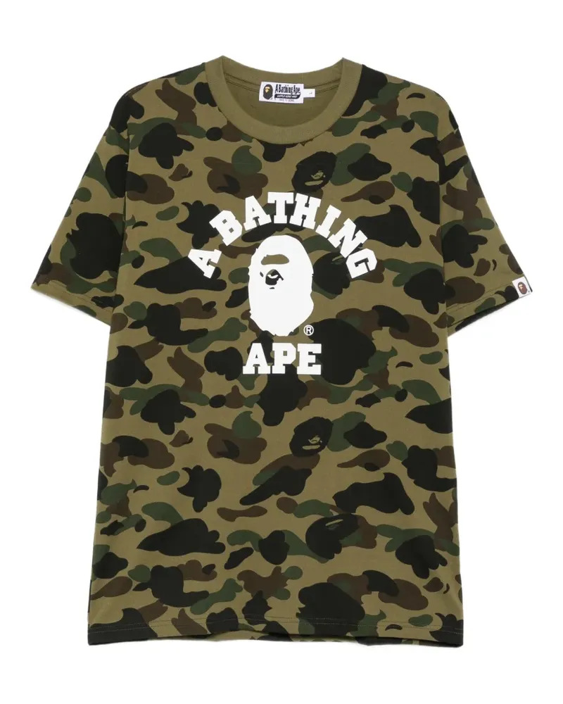 BAPE T-Shirt mit Camouflage-Print - Grün Grün