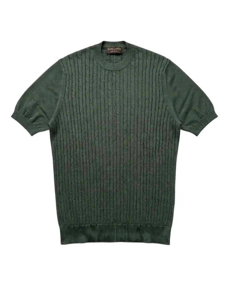 Filippo de Laurentiis T-Shirt mit Zopfmuster - Grün Grün