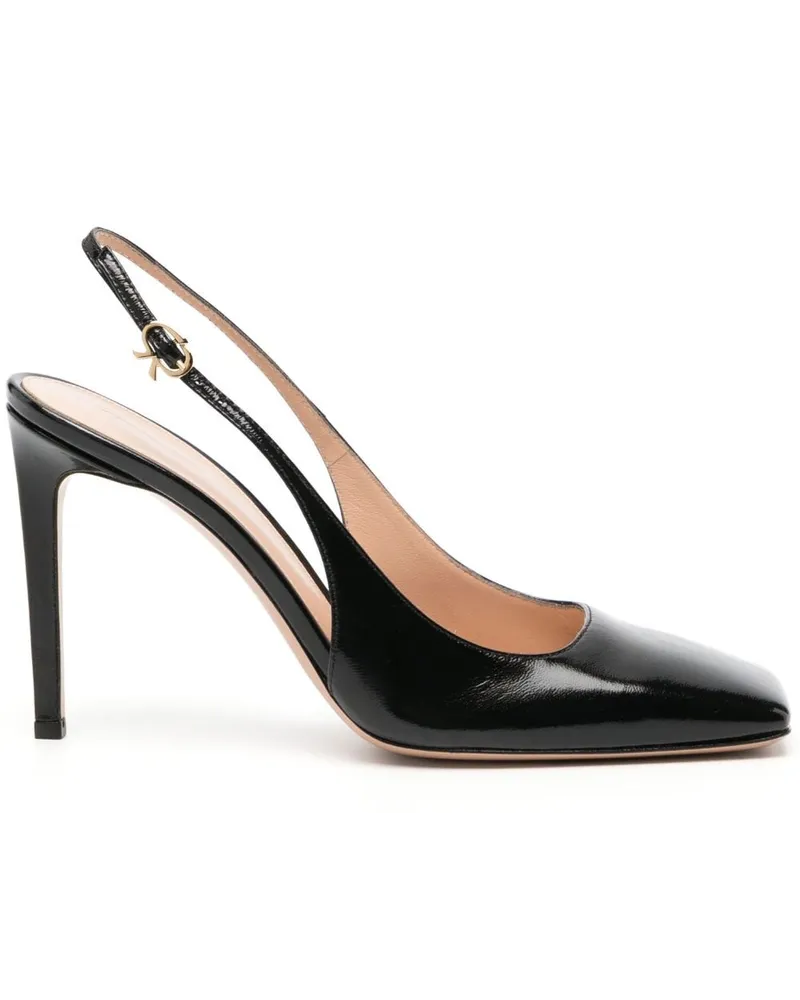 Gianvito Rossi Slingback-Pumps in Lackoptik - Schwarz Schwarz