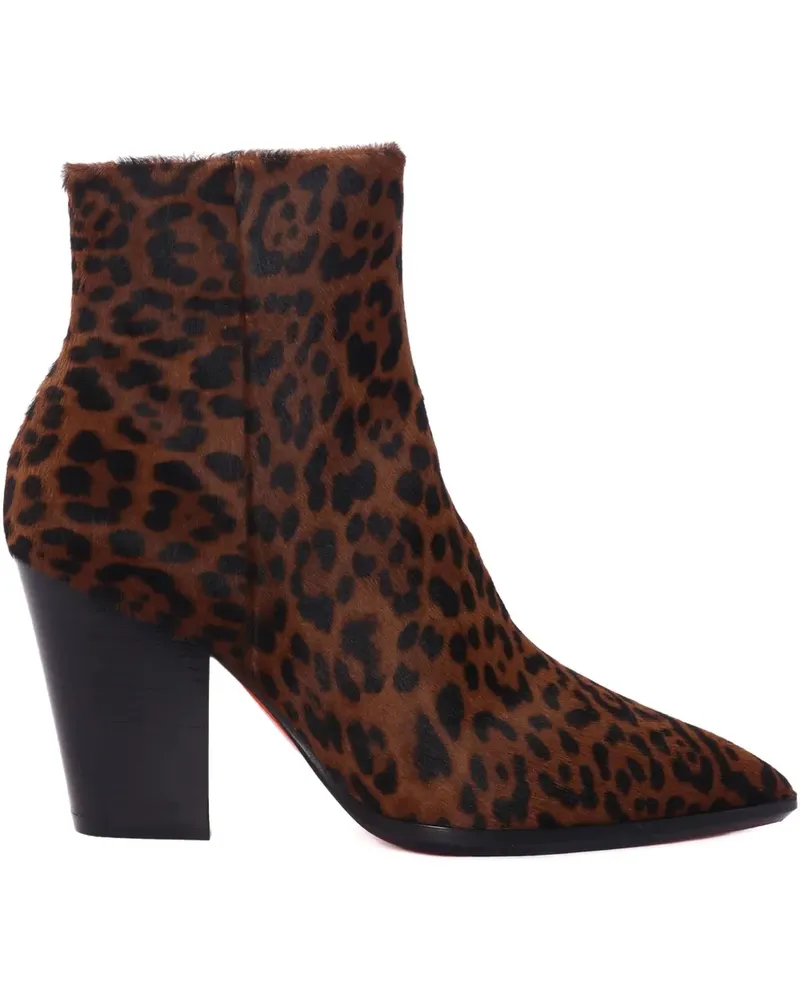 Santoni Stiefeletten mit Leoparden-Print 50mm - Braun Braun