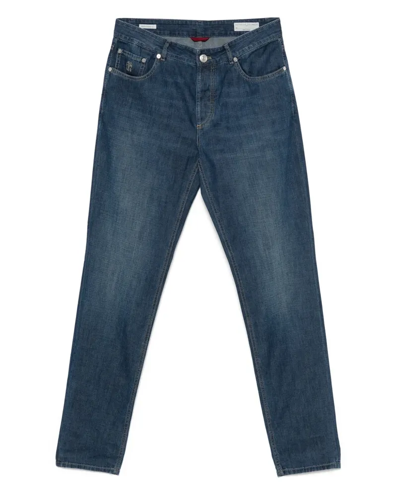 Brunello Cucinelli Jeans mit Logo-Stickerei - Blau Blau