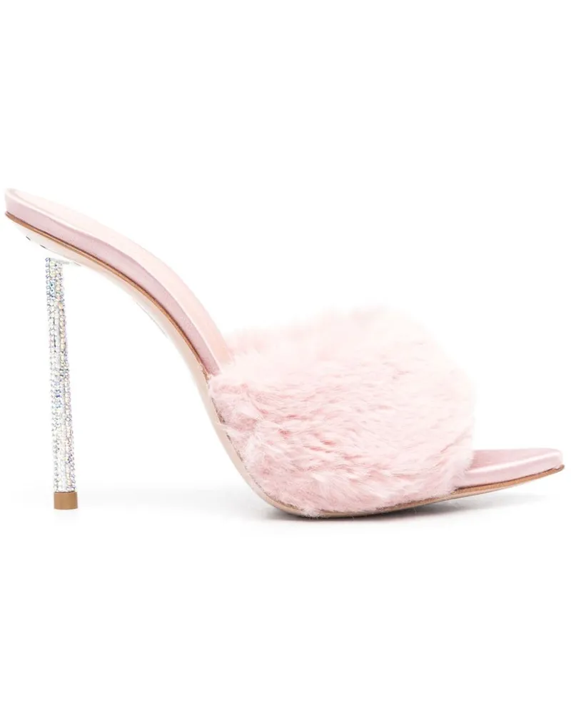 Le Silla Pantoletten aus Faux Fur 105mm - Rosa Rosa