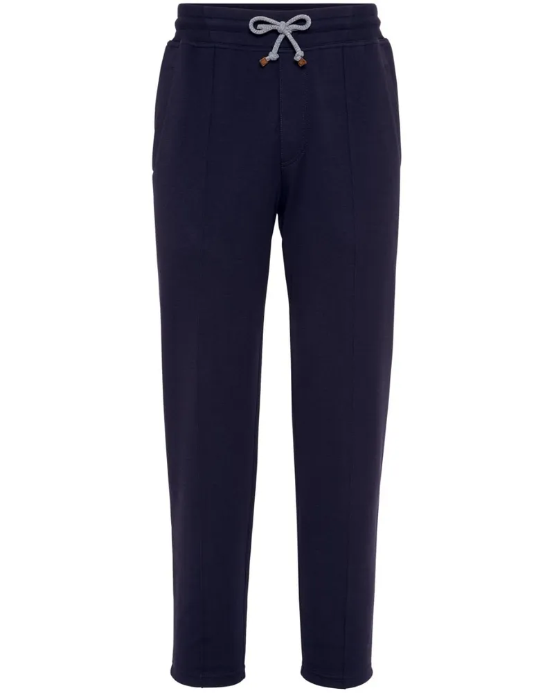Brunello Cucinelli Schmale Jogginghose mit Kordelzug - Blau Blau