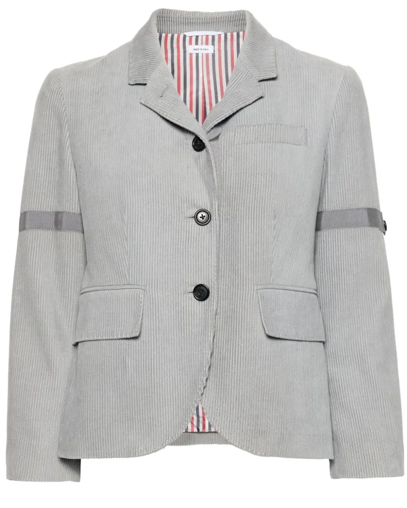 Thom Browne Einreihiges Sakko aus Cord - Grau Grau