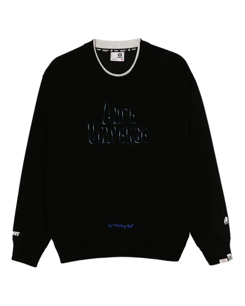 BAPE Sweatshirt mit Logo-Prägung - Schwarz Schwarz