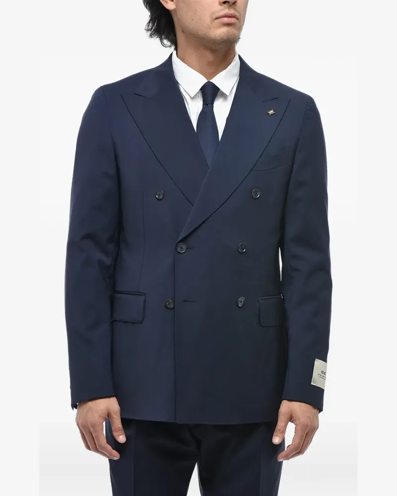 Corneliani Doppelreihiger Anzug - Blau Blau