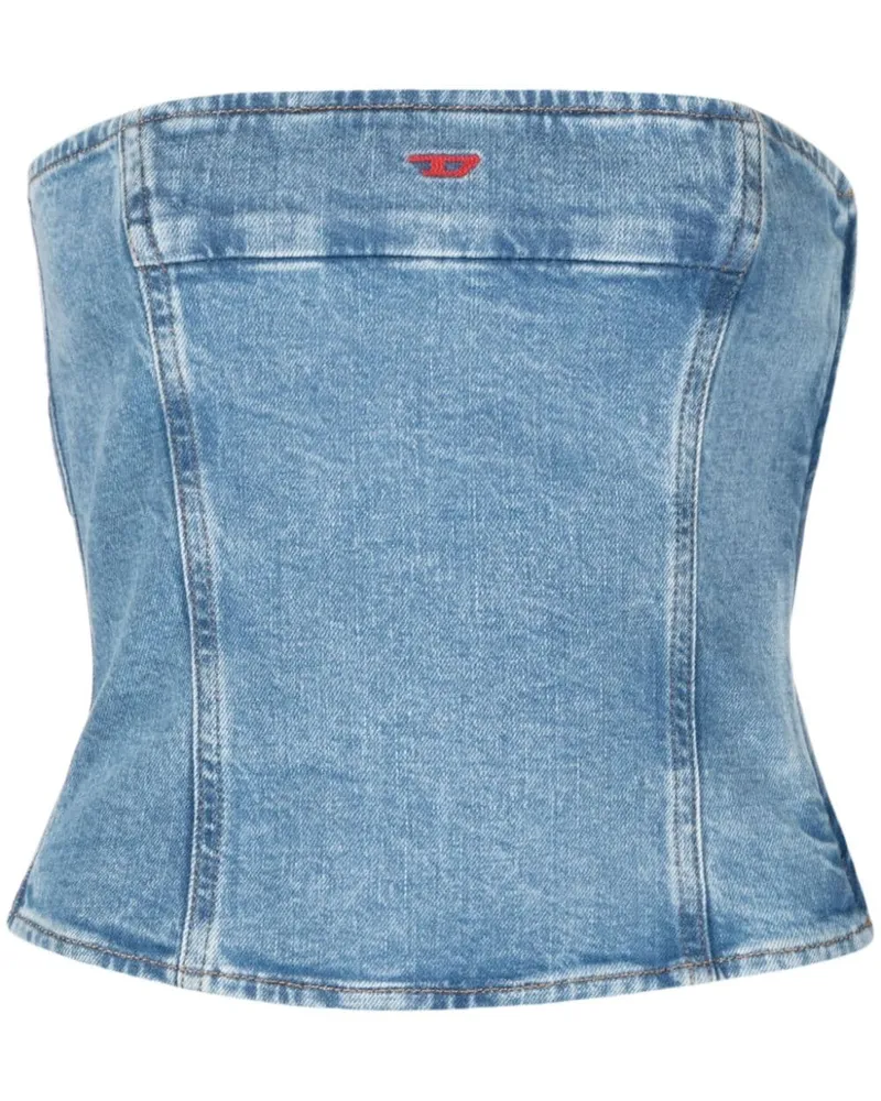 Diesel Schulterfreies DE-VILLE Cropped-Top im Jeans-Look Blau